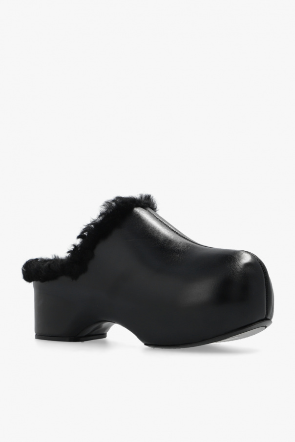 【送料&関税込】Jil Sander Caramel Leather Clogs Black Leather clogs JIL SANDER - Black wool from JIL SANDER